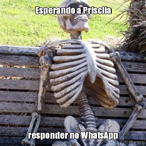 Esperando a Priscila responder no WhatsApp