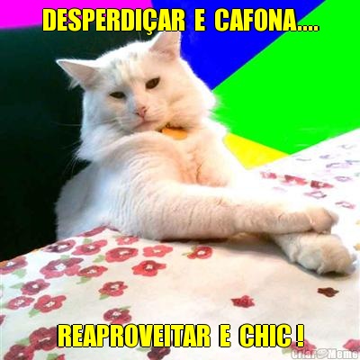 DESPERDIAR  E  CAFONA.... REAPROVEITAR  E  CHIC !