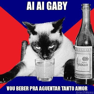 AI AI GABY VOU BEBER PRA AGUENTAR TANTO AMOR