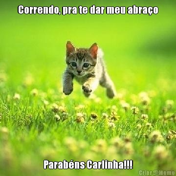 Correndo, pra te dar meu abrao Parabns Carlinha!!!