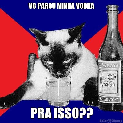 VC PAROU MINHA VODKA PRA ISSO??