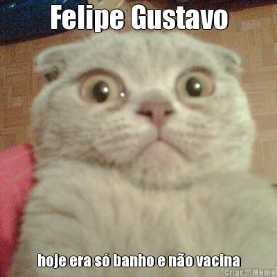 Felipe Gustavo hoje era s banho e no vacina
