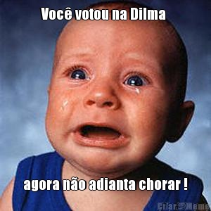Voc votou na Dilma  agora no adianta chorar !