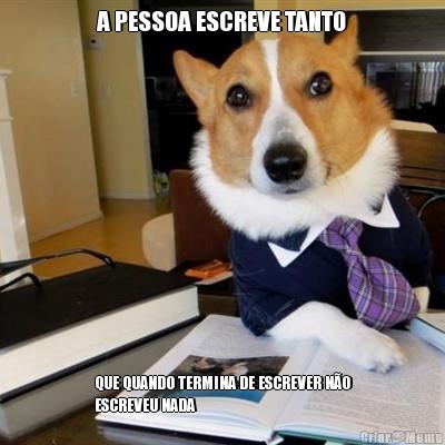 A PESSOA ESCREVE TANTO QUE QUANDO TERMINA DE ESCREVER NO
ESCREVEU NADA