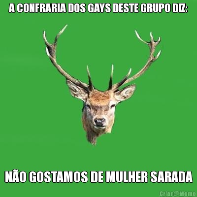 A CONFRARIA DOS GAYS DESTE GRUPO DIZ: NO GOSTAMOS DE MULHER SARADA