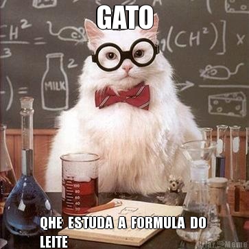 GATO QHE  ESTUDA  A  FORMULA  DO 
LEITE