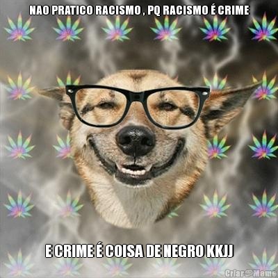 NAO PRATICO RACISMO , PQ RACISMO  CRIME E CRIME  COISA DE NEGRO KKJJ