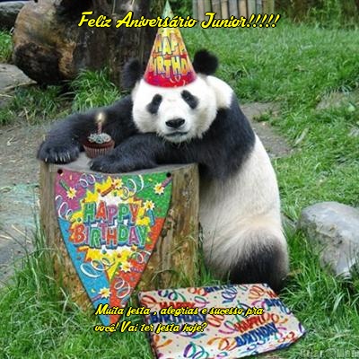 Feliz Aniversrio Junior!!!!! Muita festa , alegrias e sucesso pra
voc! Vai ter festa hoje?