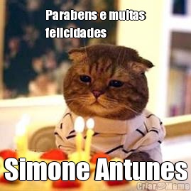 Parabens e muitas
felicidades Simone Antunes