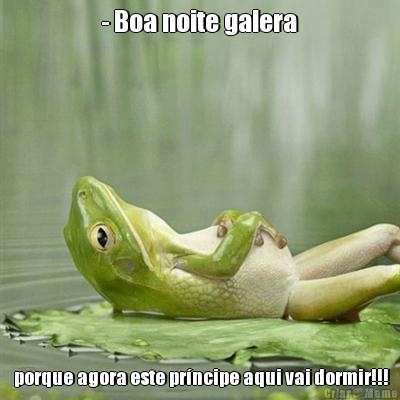 - Boa noite galera  porque agora este prncipe aqui vai dormir!!!