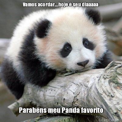 Vamos acordar....hoje  seu diaaaaa Parabns meu Panda favorito