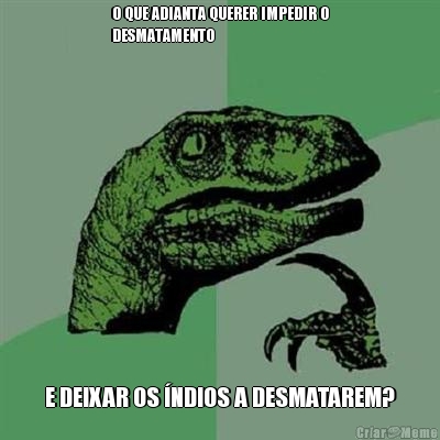 O QUE ADIANTA QUERER IMPEDIR O
DESMATAMENTO E DEIXAR OS NDIOS A DESMATAREM?