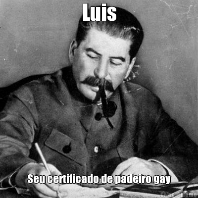 Luis Seu certificado de padeiro gay