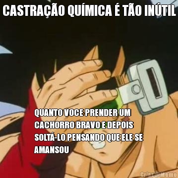 CASTRAO QUMICA  TO INTIL QUANTO VOCE PRENDER UM
CACHORRO BRAVO E DEPOIS
SOLT-LO PENSANDO QUE ELE SE
AMANSOU