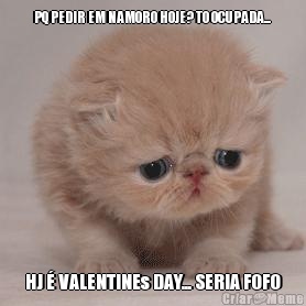 PQ PEDIR EM NAMORO HOJE? TO OCUPADA...  HJ  VALENTINEs DAY... SERIA FOFO