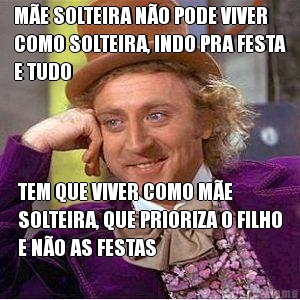 ME SOLTEIRA NO PODE VIVER
COMO SOLTEIRA, INDO PRA FESTA
E TUDO TEM QUE VIVER COMO ME
SOLTEIRA, QUE PRIORIZA O FILHO
E NO AS FESTAS