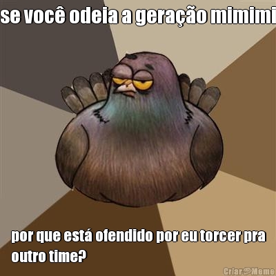 se voc odeia a gerao mimimi por que est ofendido por eu torcer pra
outro time?