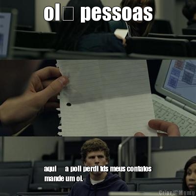 ol� pessoas aqui � a poli perdi tds meus contatos
mande um oi.