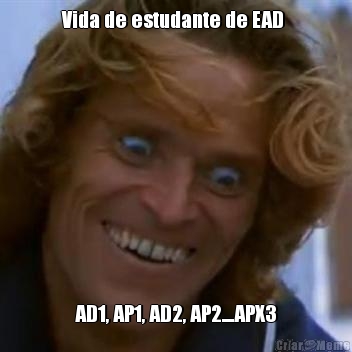 Vida de estudante de EAD  AD1, AP1, AD2, AP2....APX3