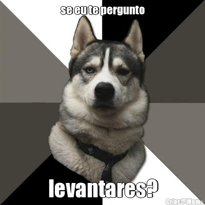 se eu te pergunto levantares?
