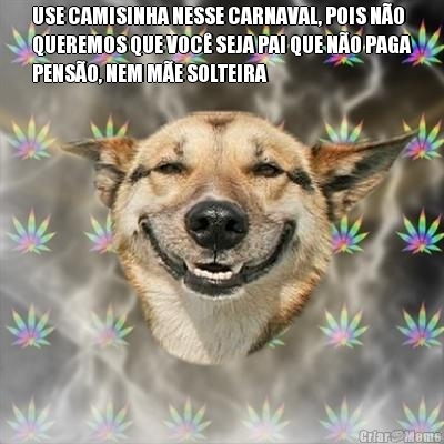 USE CAMISINHA NESSE CARNAVAL, POIS NO
QUEREMOS QUE VOC SEJA PAI QUE NO PAGA
PENSO, NEM ME SOLTEIRA 