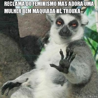 RECLAMA DO FEMINISMO MAS ADORA UMA
MULHER BEM MAQUIADA N, TROUXA 