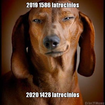 2019 1586 latrocinios 2020 1428 latrocinios