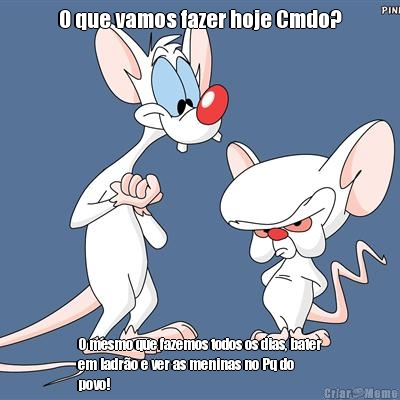 O que vamos fazer hoje Cmdo? O mesmo que fazemos todos os dias, bater
em ladro e ver as meninas no Pq do
povo!