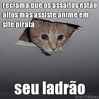 reclama que os assaltos esto
altos mas assiste anime em
site pirata seu ladro