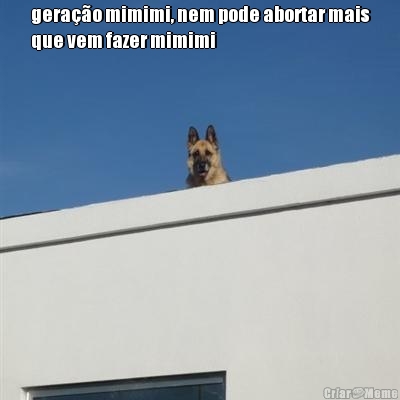 gerao mimimi, nem pode abortar mais
que vem fazer mimimi 