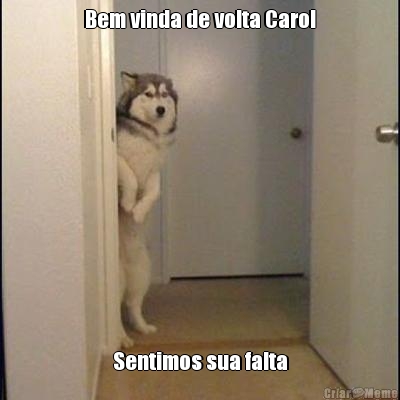 Bem vinda de volta Carol Sentimos sua falta