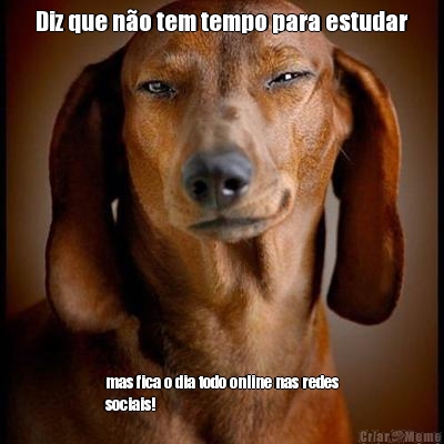 Diz que no tem tempo para estudar mas fica o dia todo online nas redes
sociais!