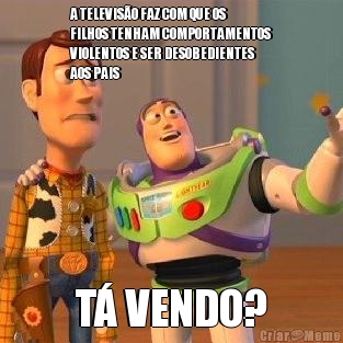 A TELEVISO FAZ COM QUE OS
FILHOS TENHAM COMPORTAMENTOS
VIOLENTOS E SER DESOBEDIENTES
AOS PAIS T VENDO?