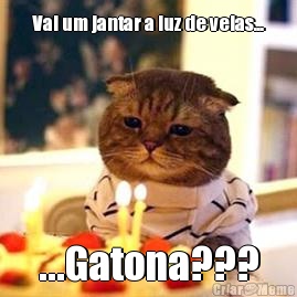 Vai um jantar a luz de velas... ...Gatona???